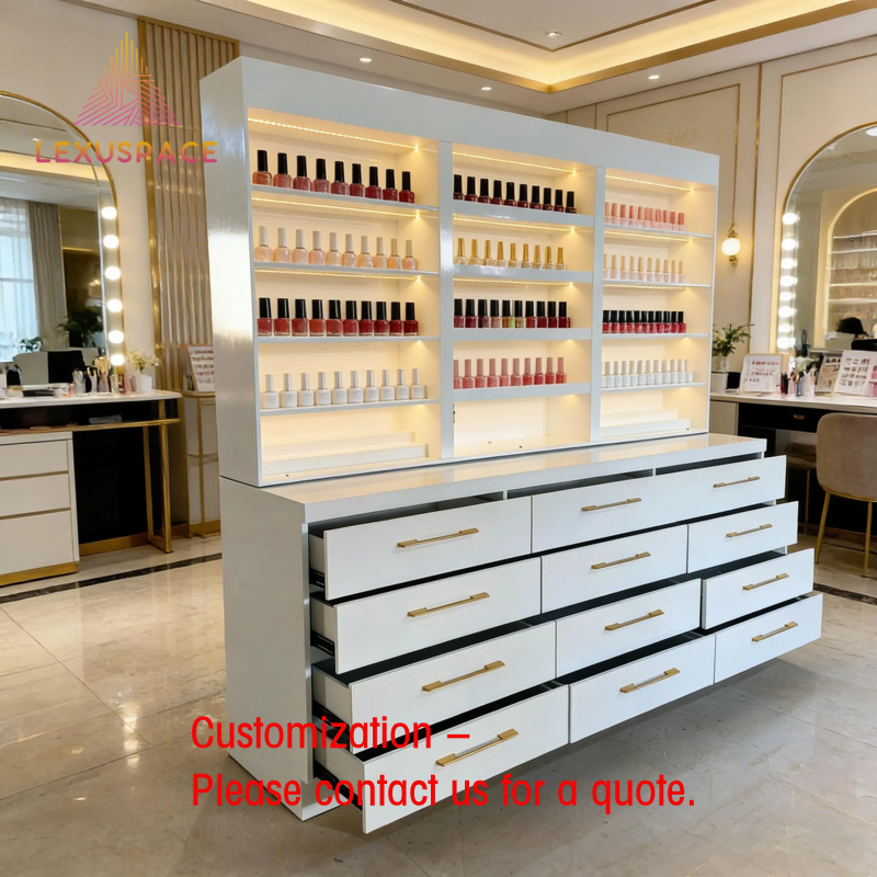 Beauty Hair Makeup - custom.Wood Shelf Display Rack Barber Shop