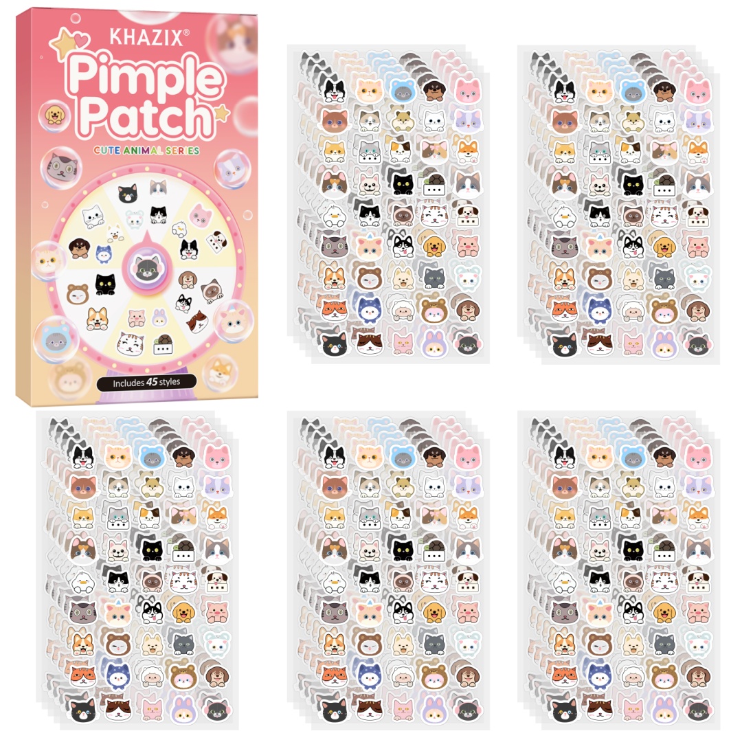 Pressed Powder Foundation - 45pcs Cartoon acne patch, cute cat-shaped