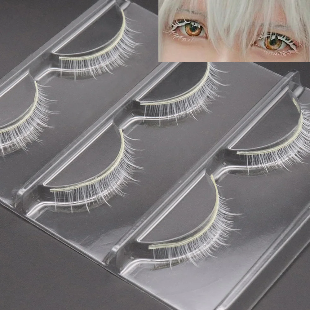 Beauty Full Makeup - AMSDCN Hot 3pair White Eyelashes Natural