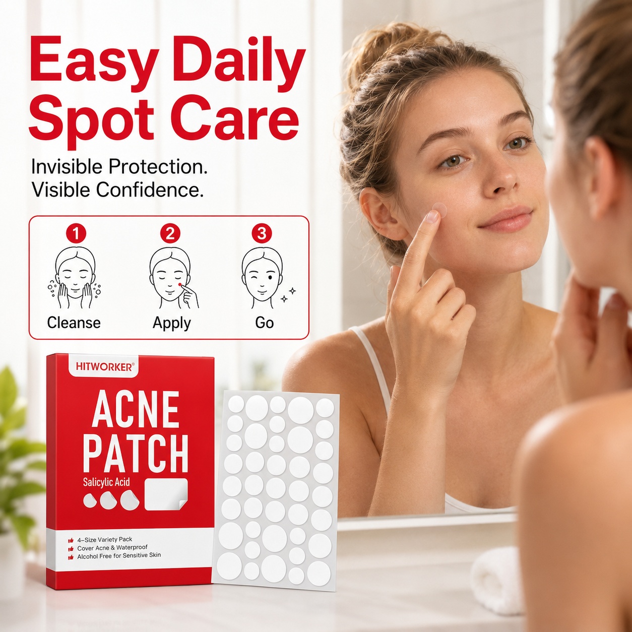Hydrocolloid Acne Patches, 510 - Pressed Powder Foundation recension och pris