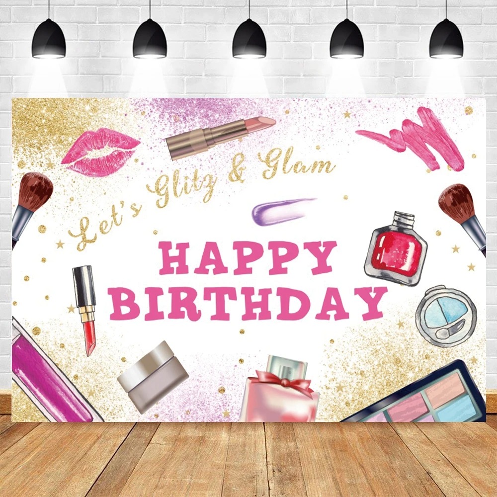 Spa Party Themed Backdrop for  - Beauty Makeup For Girl recension och pris