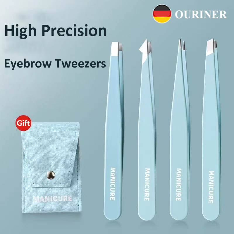 4 Pcs Colorful Eyebrow Tweezer - Beauty Hair Makeup recension och pris