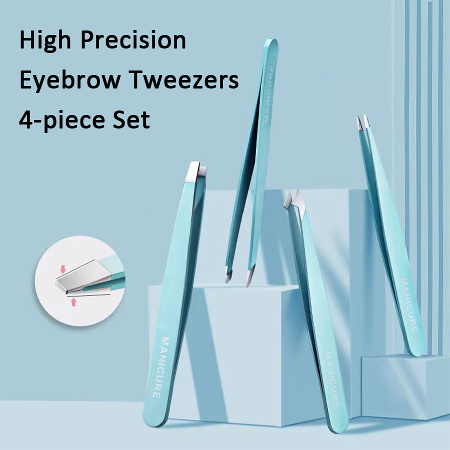 4 Pcs Colorful Eyebrow Tweezer - Beauty Hair Makeup recension och pris
