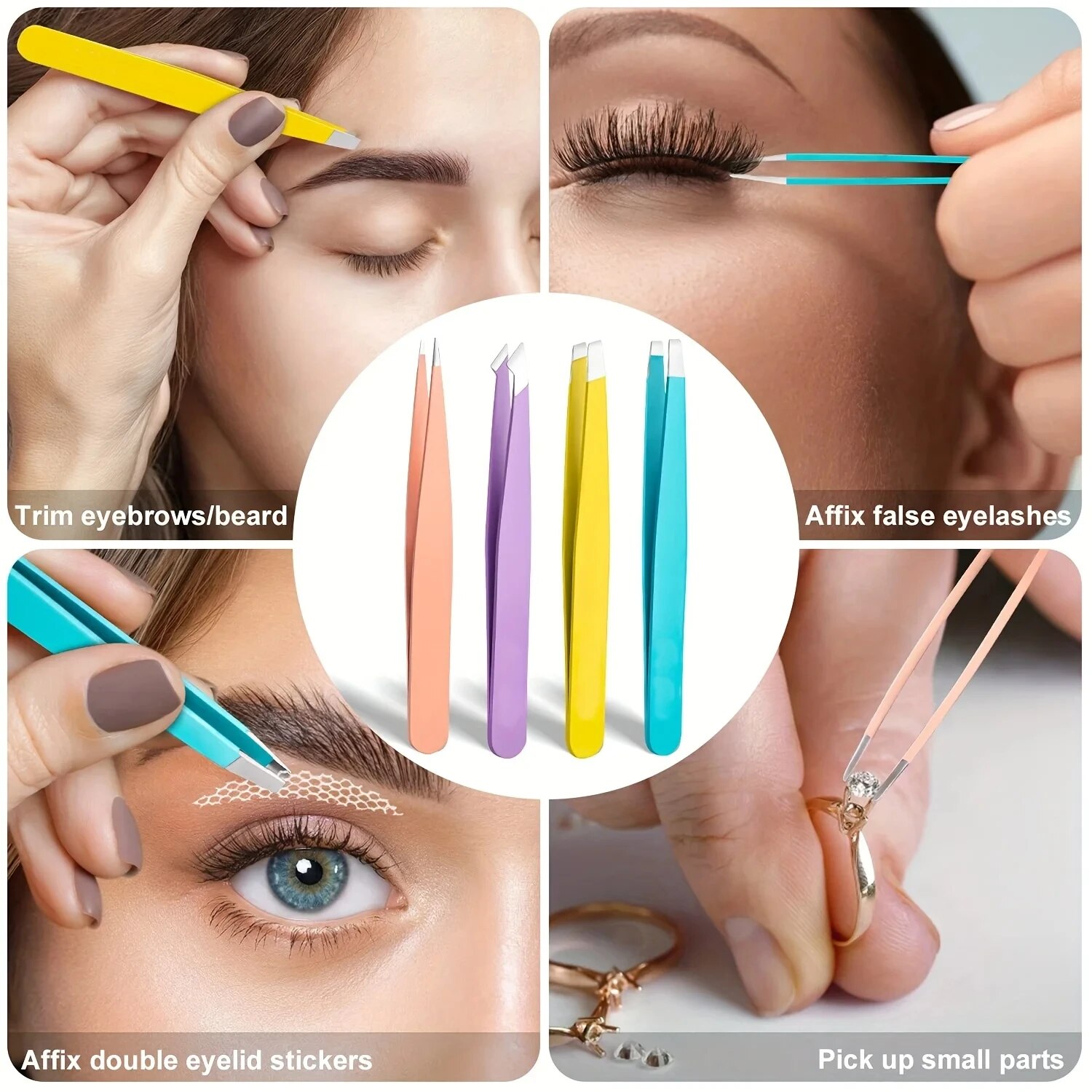 Colorful Eyebrow Tweezer Hair  - Beauty Hair Makeup recension och pris