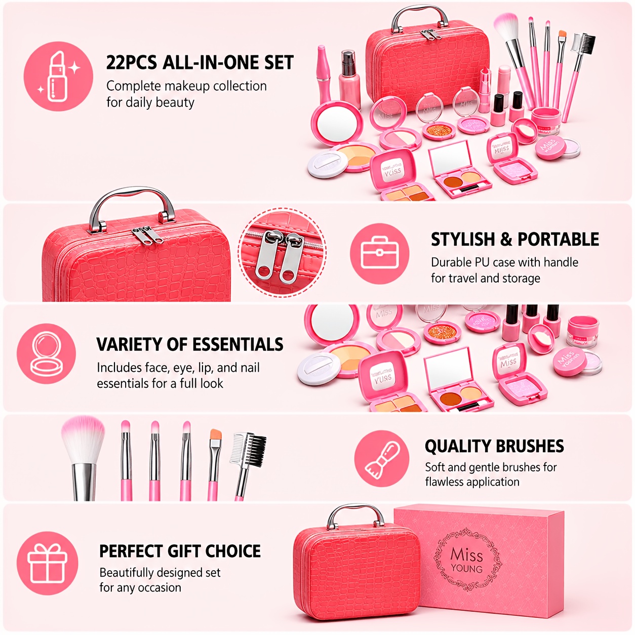 22PCS Kids Pretend Makeup Set, - Beauty Makeup Set For Kids recension och pris
