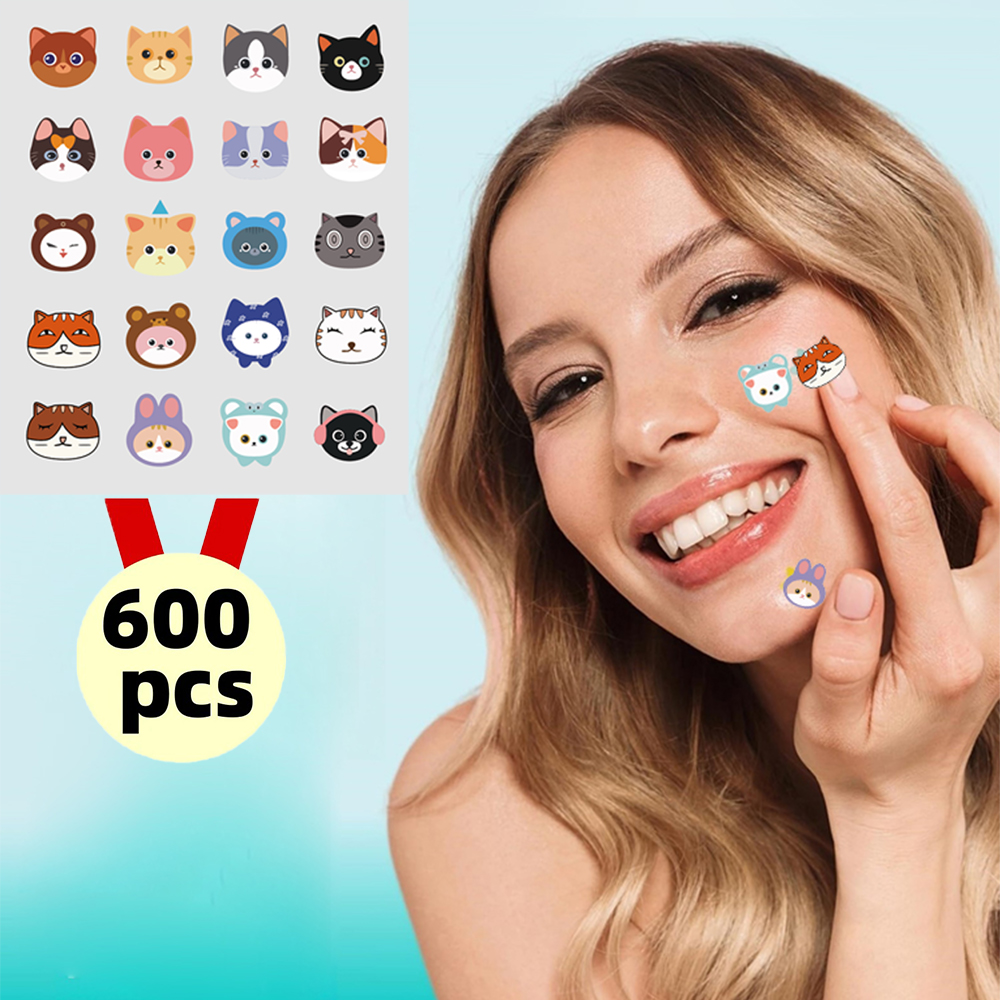 600 Pieces of Cartoon Cat Acne - Pressed Powder Foundation recension och pris