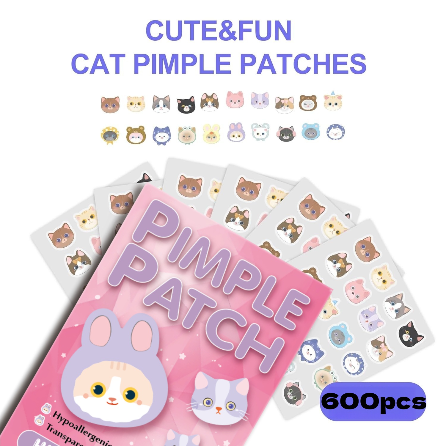 600pcs Cartoon acne patch, cut - Pressed Powder Foundation recension och pris